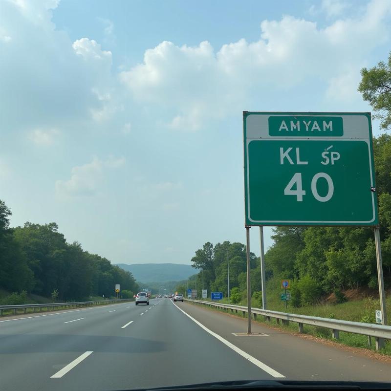 KL 40 Highway Sign in Karnataka