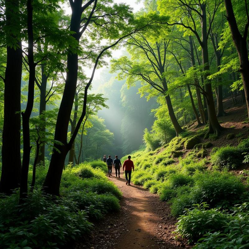 Kodachadri trekking trail through lush green forest