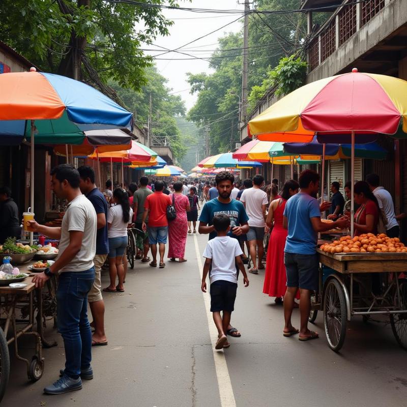 Kolkata summer street scene