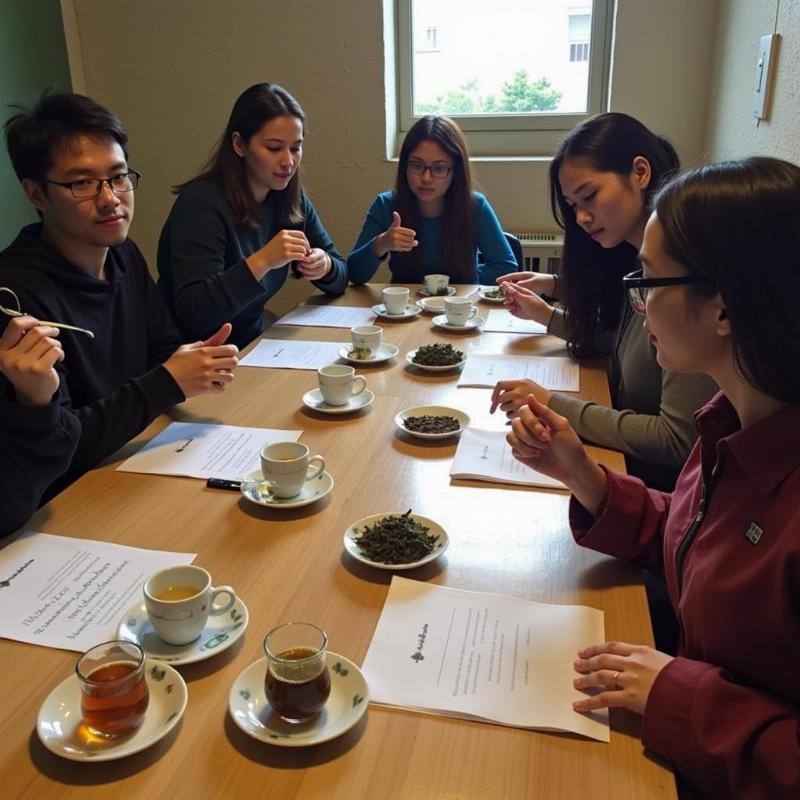 Tea tasting at a tea factory in Kurseong