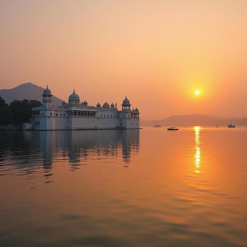 Lake Palace Udaipur Sunset View