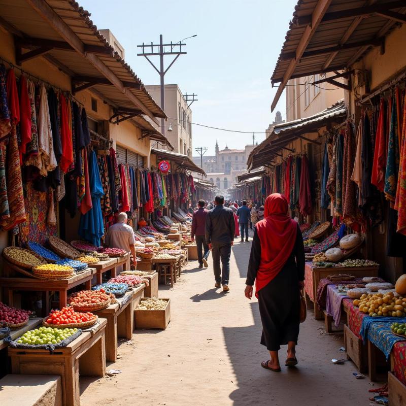 Vibrant local market in Lakidi place.