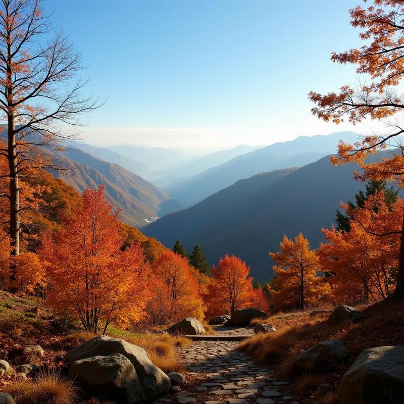 Golden hues of autumn in Landour: Crisp and clear weather with stunning valley views