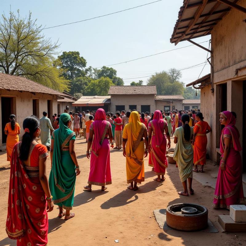 Village gathering in India