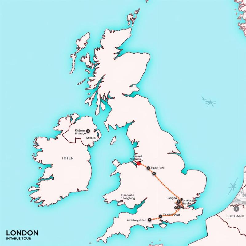 Map of London and Scotland Tour Route