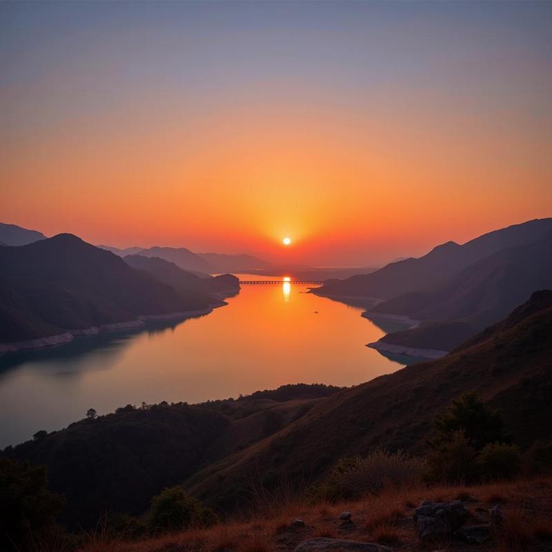 Mahi Bajaj Sagar Dam at Sunset in Banswara