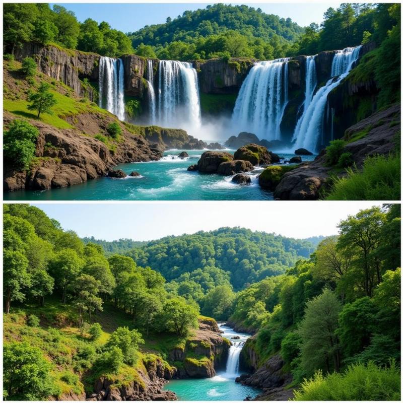 Manikyadhara and Shanti Falls near Kalasa