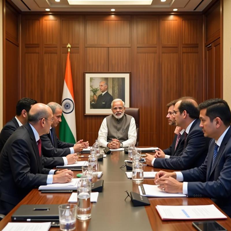 Modi meeting business leaders in Mumbai