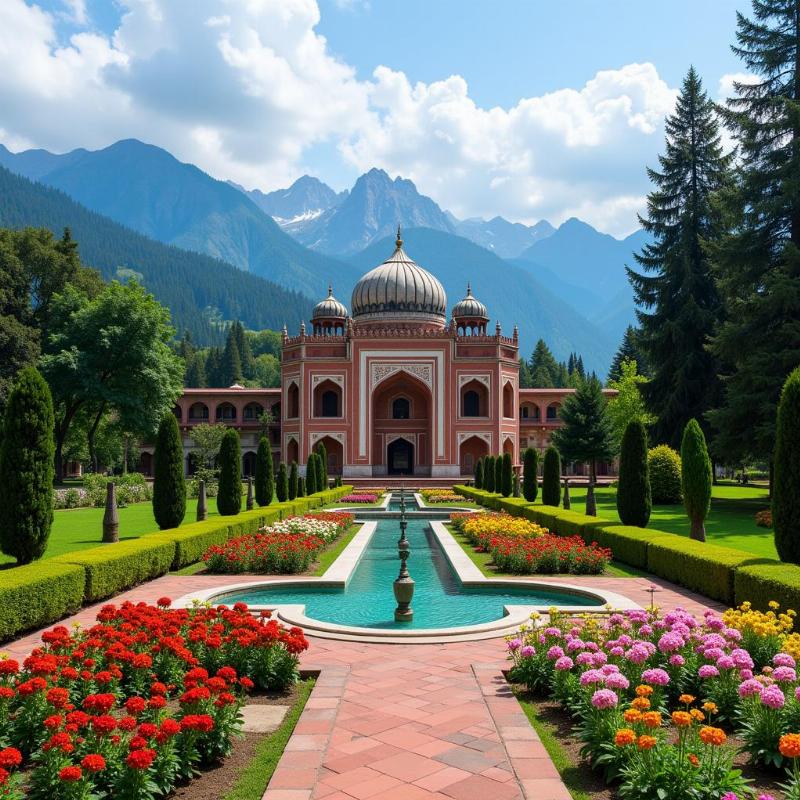 Mughal Gardens in Kashmir, India