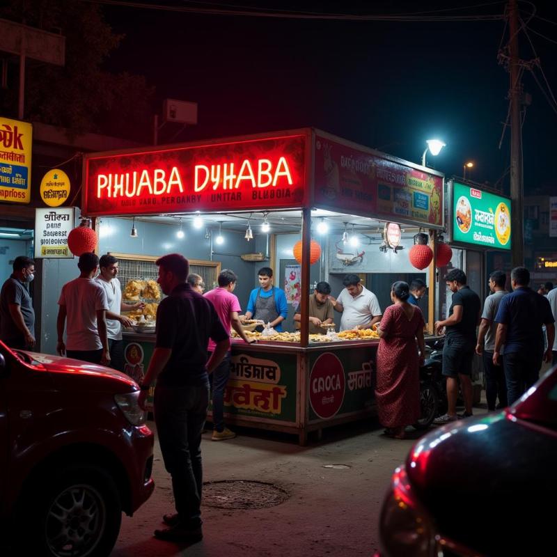 Murthal dhabas at night