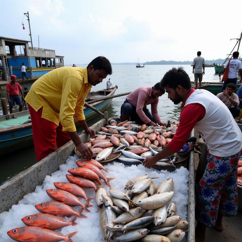 Muthupettai Fish Market Fishermen