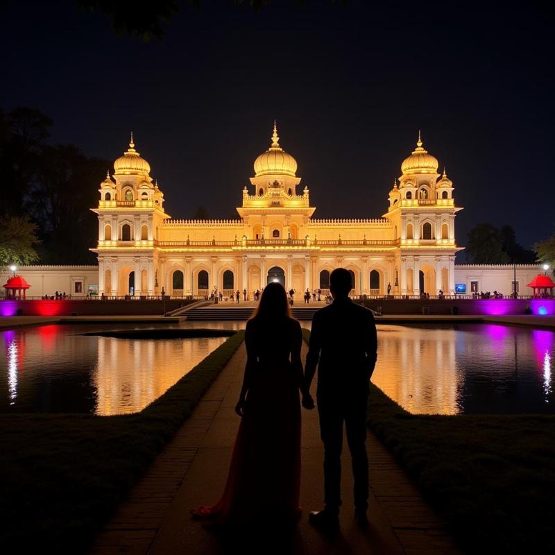 Couple exploring Mysore Palace