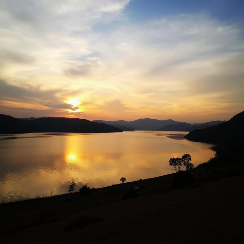 Sunset at Nagarjuna Sagar