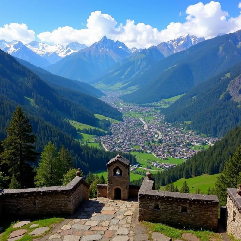 Naggar Castle overlooking Kullu Valley