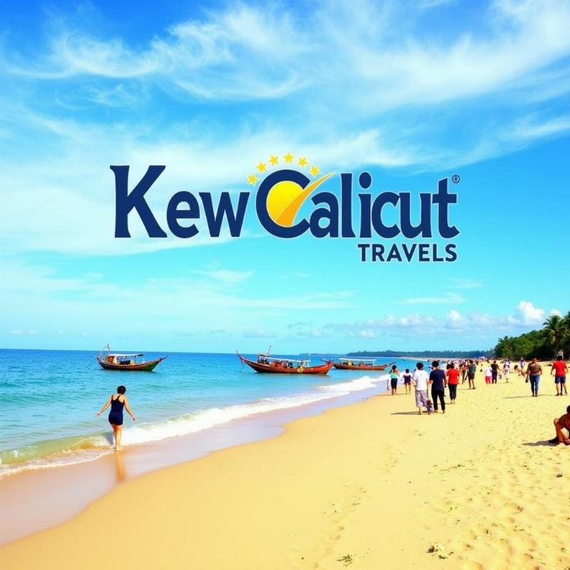 Kozhikode Beach with New Calicut Travels Branding