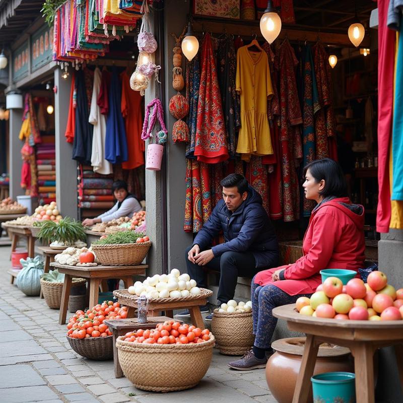 Shopping in a local market in North Sikkim