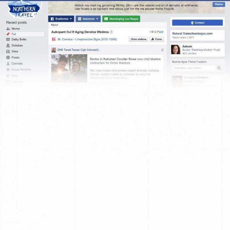 Northern Travels Social Media Page Example