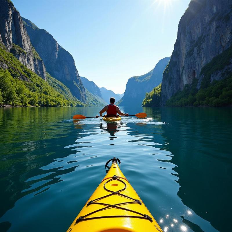 Kayaking through the Norwegian Fjords