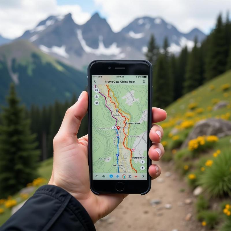 Using offline maps for hiking in remote areas