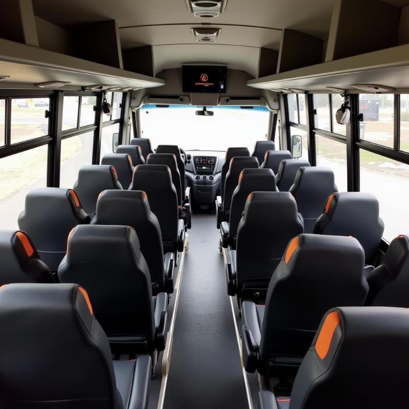 Inside an Orange Travels Bus