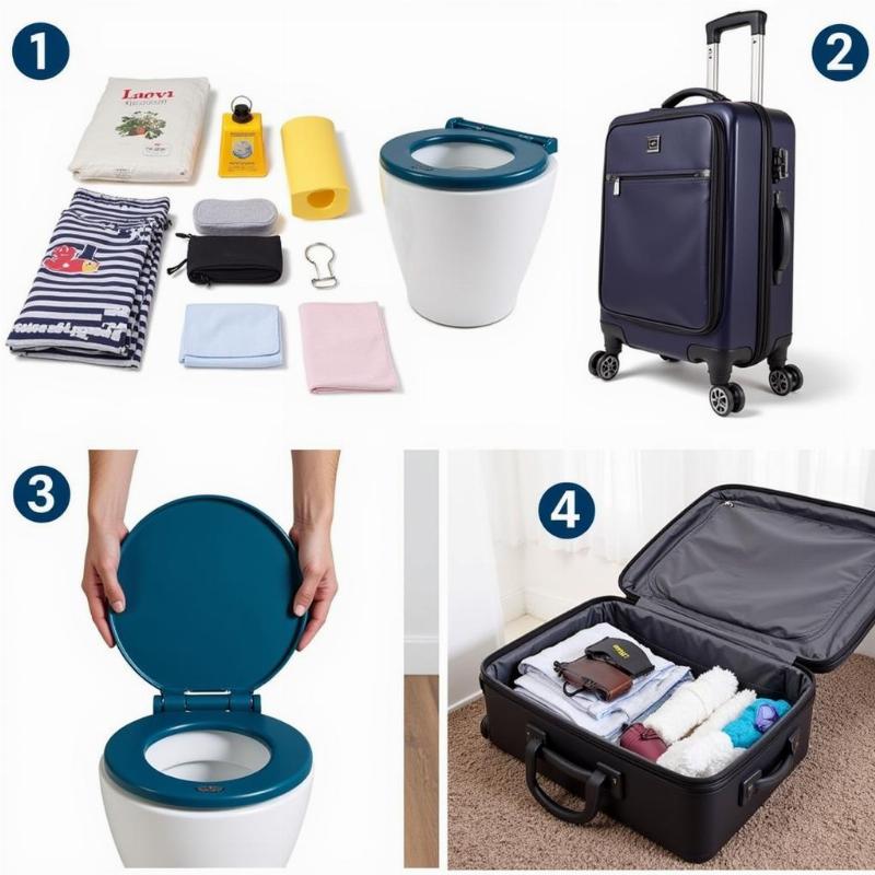 Packing Travel Potty Seat in Suitcase