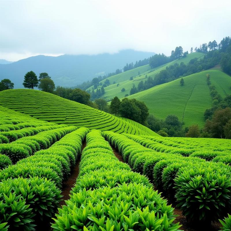 Scenic view of Palampur tea gardens