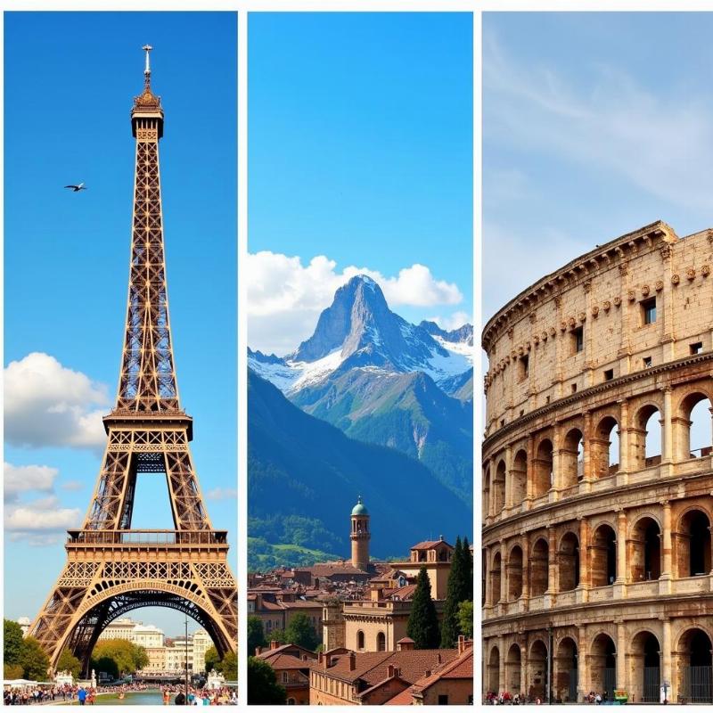 Paris Switzerland Italy Tour Package: Eiffel Tower, Swiss Alps, and Roman Colosseum