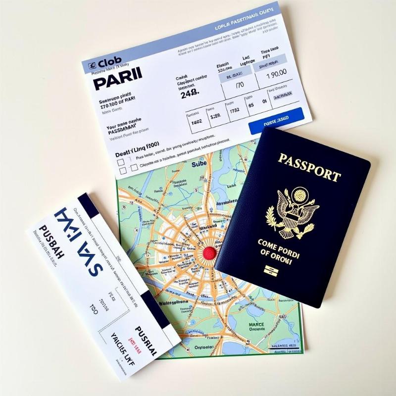 Documents required for a Schengen visa application for a Paris trip.