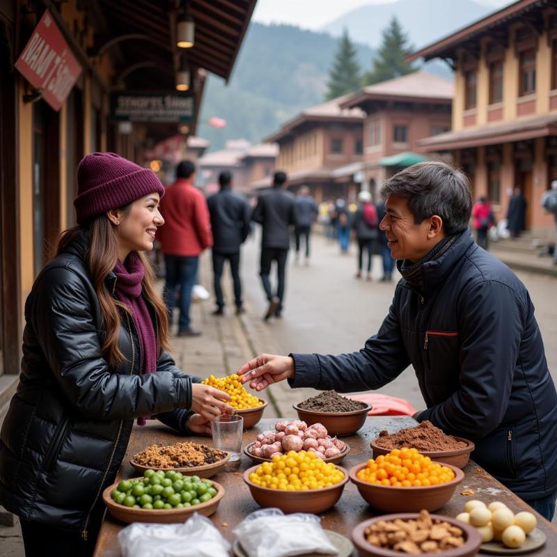 Interacting with Locals at Phuentsholing Market