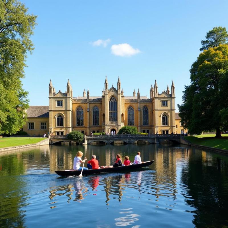 Punting on the River Cam in Cambridge