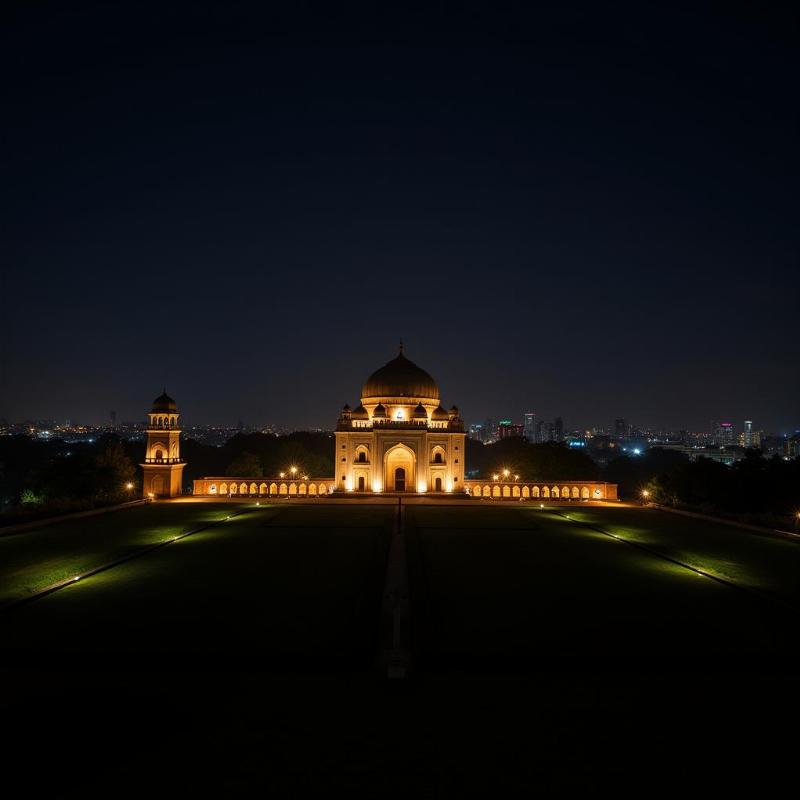 Qutb Shahi Tombs at night