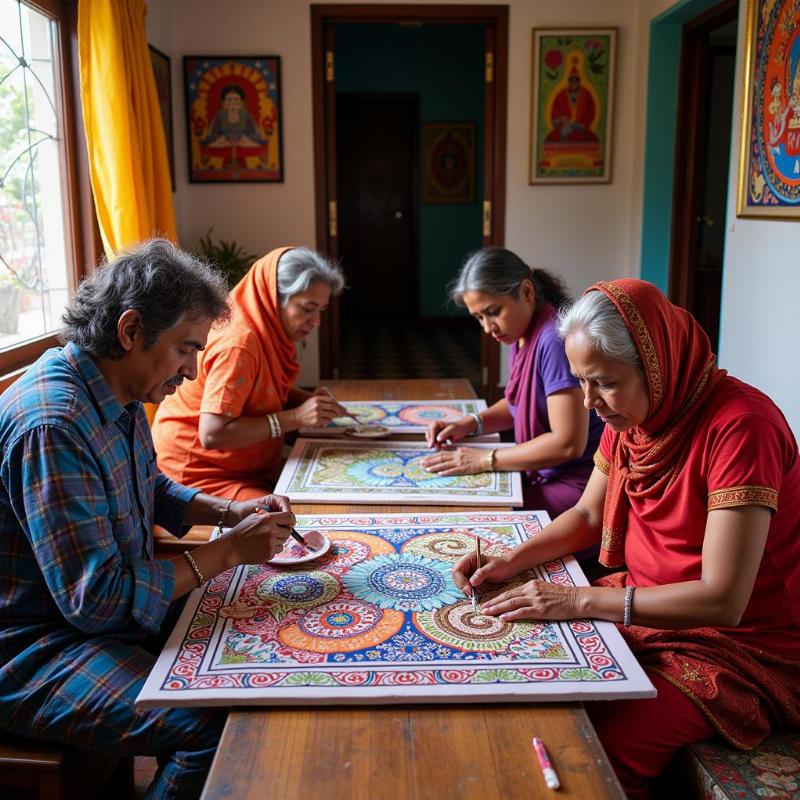 Pattachitra Artists at Work in Raghurajpur