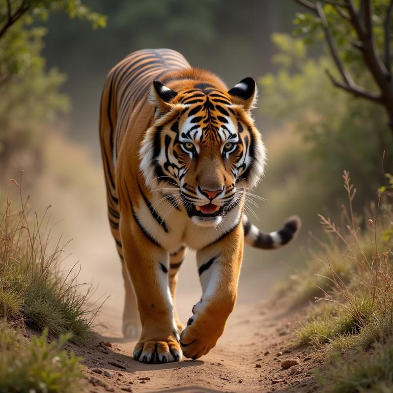 Tiger spotting during a safari in Ranthambore