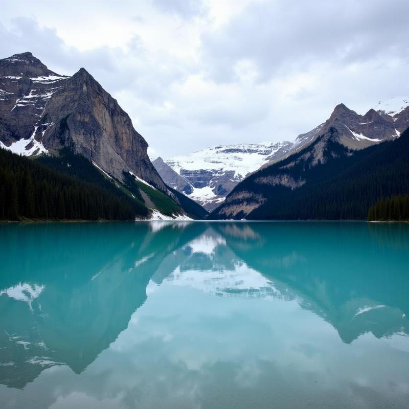 Rocky Mountains in Canada with Lake Louise