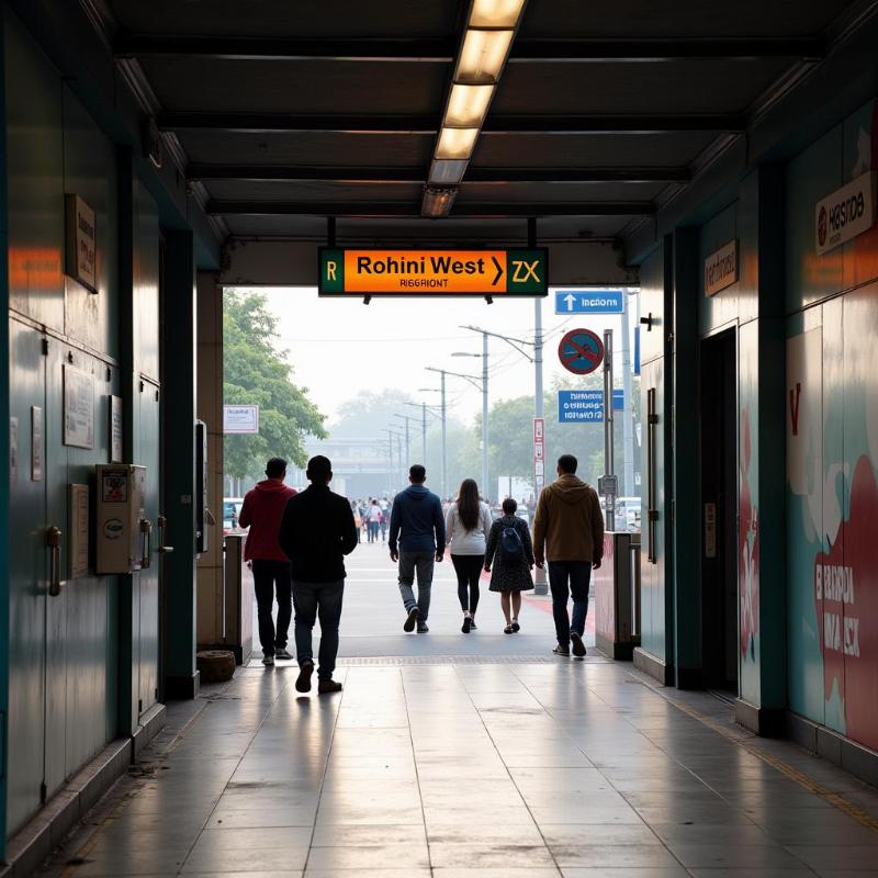 Rohini West Metro Station Entrance