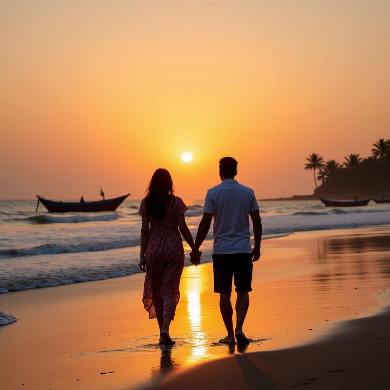 Romantic Beach Stroll at Kovalam Beach, Chennai