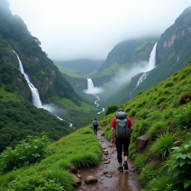 Lush greenery during monsoon season on the Rudranath Trek