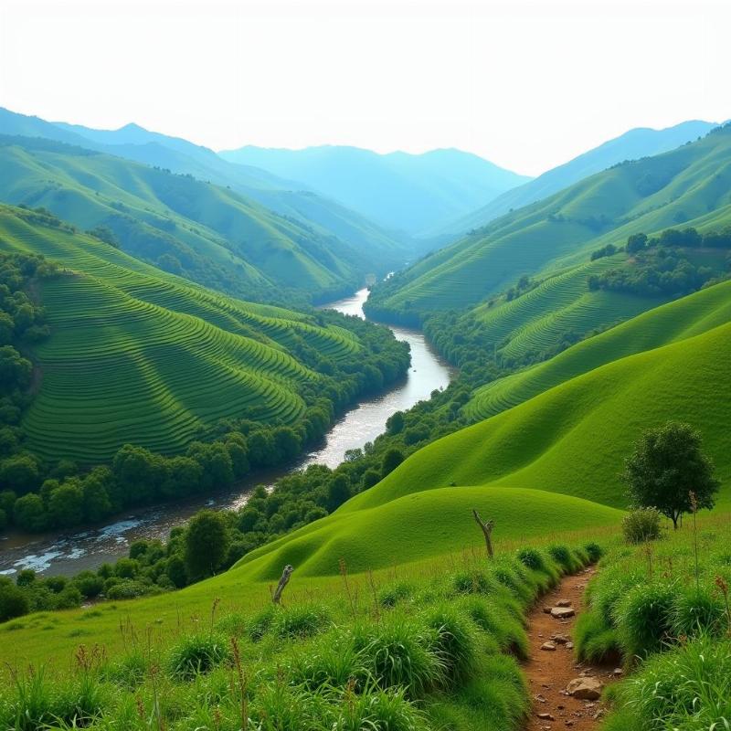 Scenic Rural Landscape in India