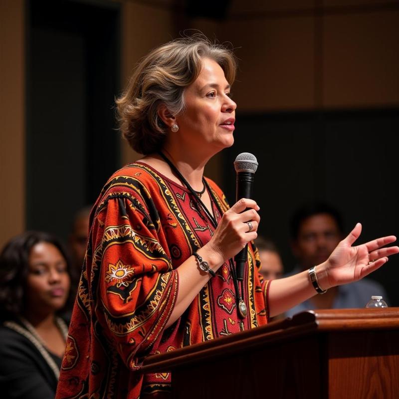 Sally Morgan Speaking at an Event