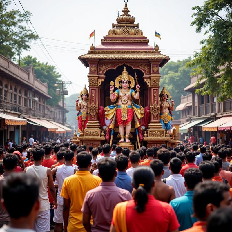 Sandur Chariot Festival, Kumaraswamy Temple, religious procession, traditional music, cultural celebration