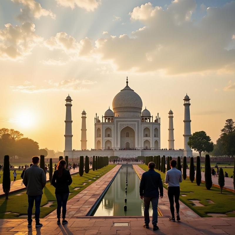 Sanvi Tours at the Taj Mahal Sunrise