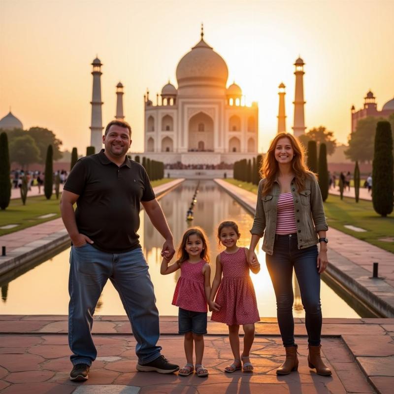 Family enjoying a vacation in India with Seven Seas Tours