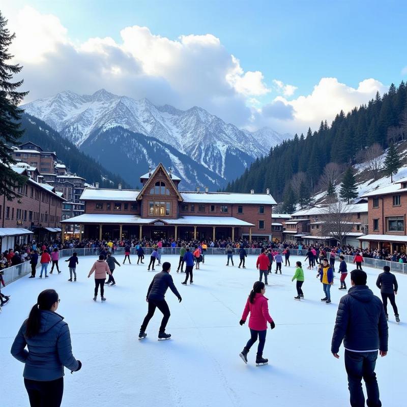 Ice skating at the historic rink in Shimla