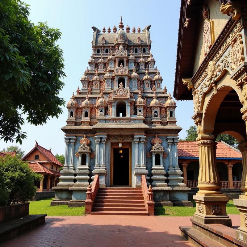 Shri Shantadurga Temple's intricate details and peaceful atmosphere