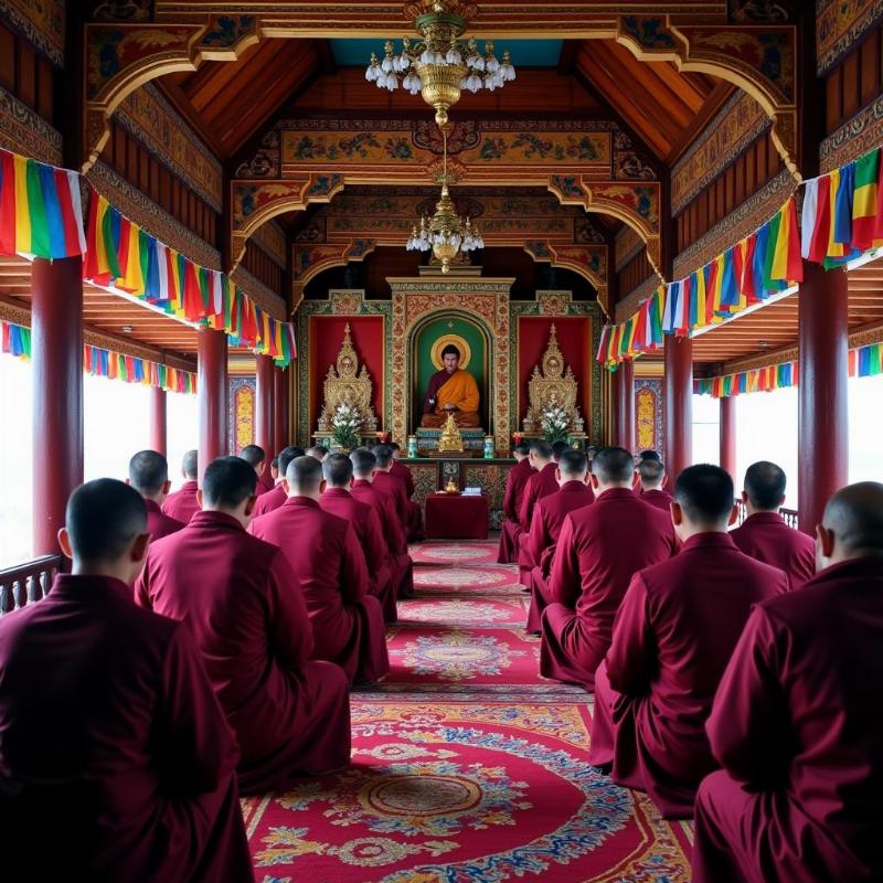 Serene atmosphere of a Sikkim Monastery