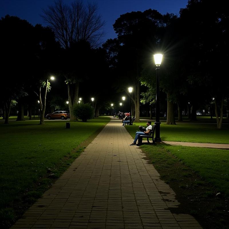 Siliguri Park at night