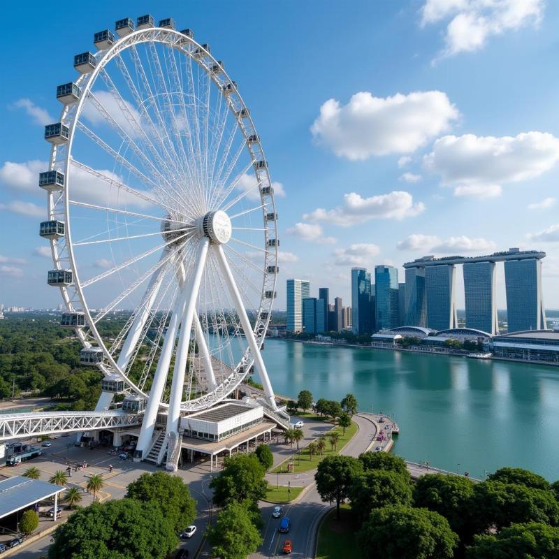 Singapore Flyer and Marina Bay