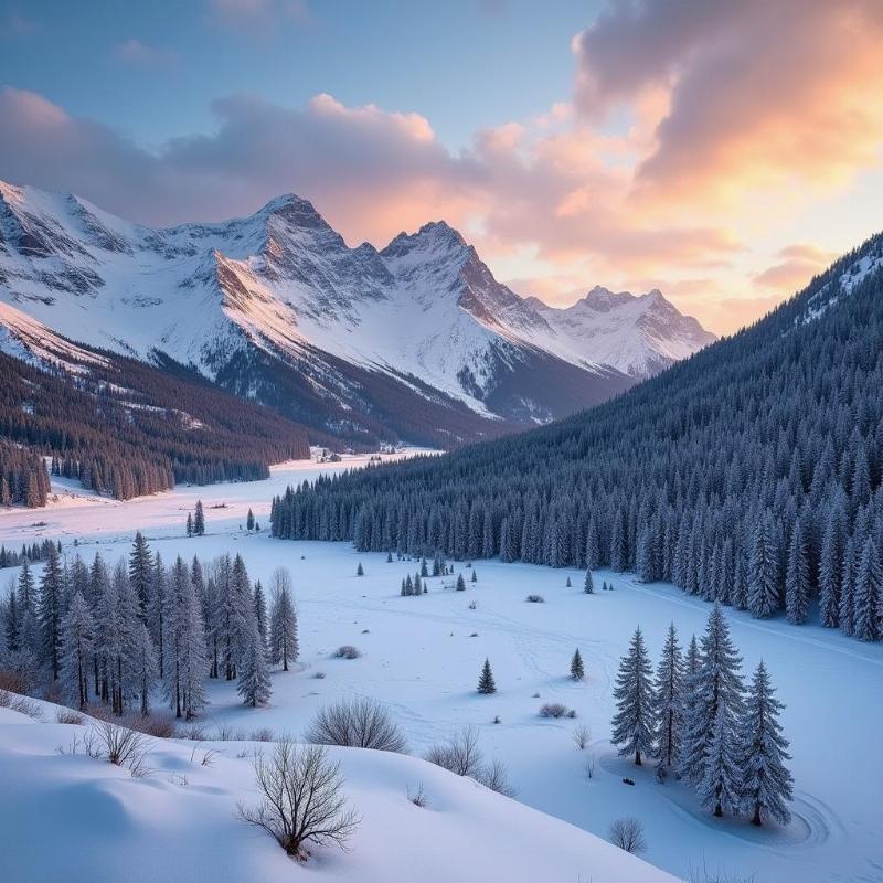 Sonamarg Snow Covered Meadows in Winter