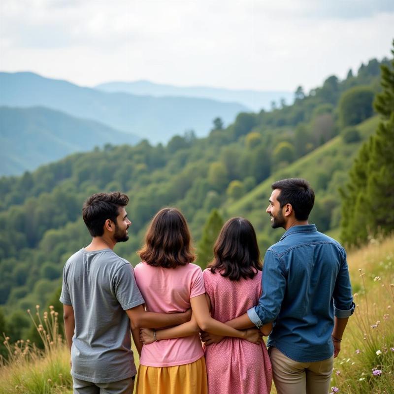 Family enjoying South India Hill Station in May