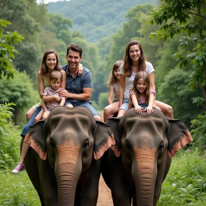 Family enjoying their Southeast Asia trip in May